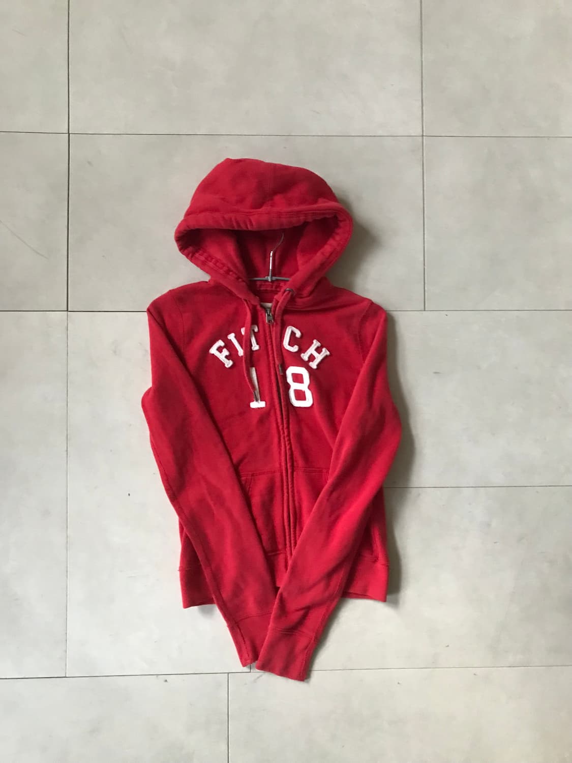 아베크롬비 레드 딱붙핏 후드집업 상품이미지6