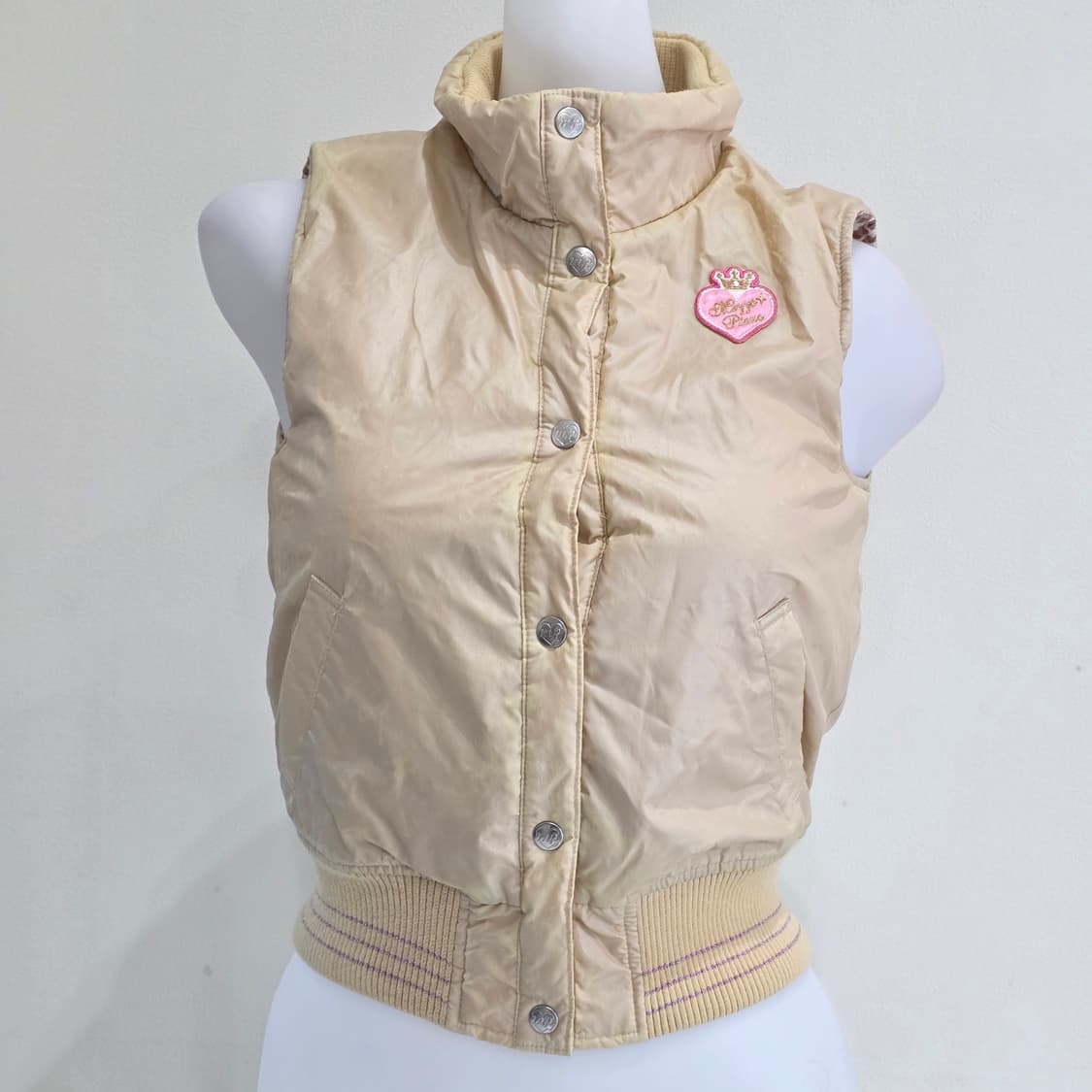 메조피아노 일본빈티지)레오파드 라떼오네갸루 호피모리걸리버시블패딩조끼베스트 상품이미지2