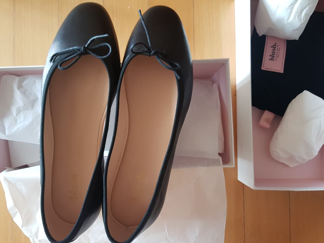 이태리 블러쉬(Blush) 무광 플랫 슈즈 Black (250,EU39) 상품이미지1