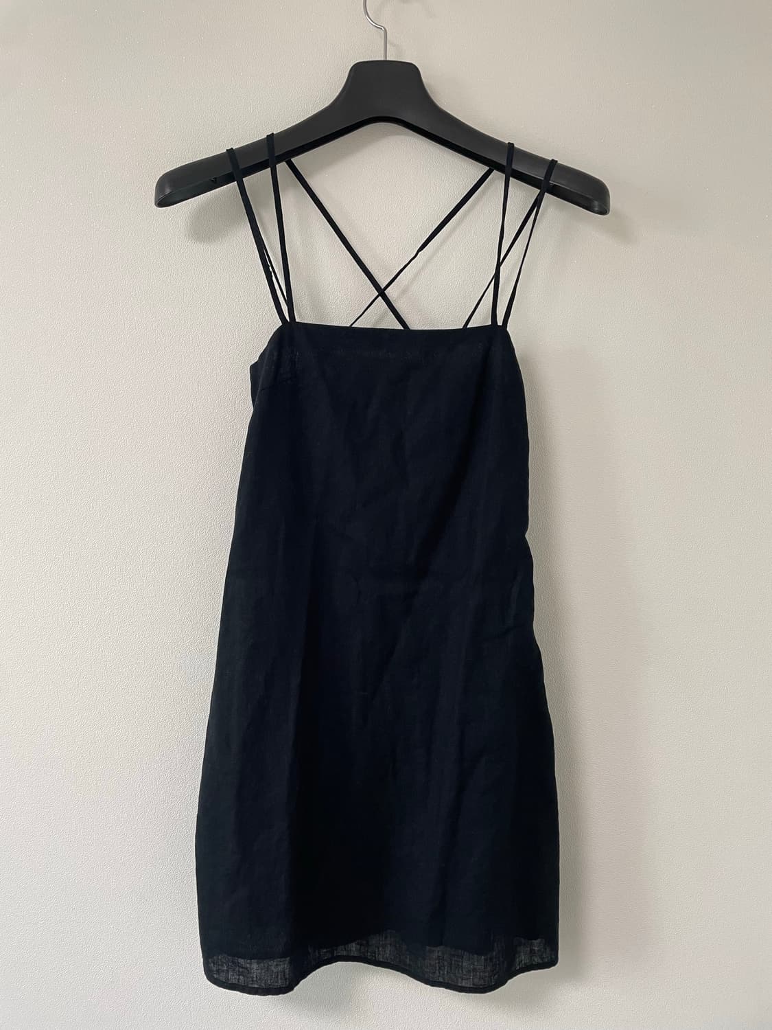 H&M 블랙 린넨 미니원피스 상품이미지1