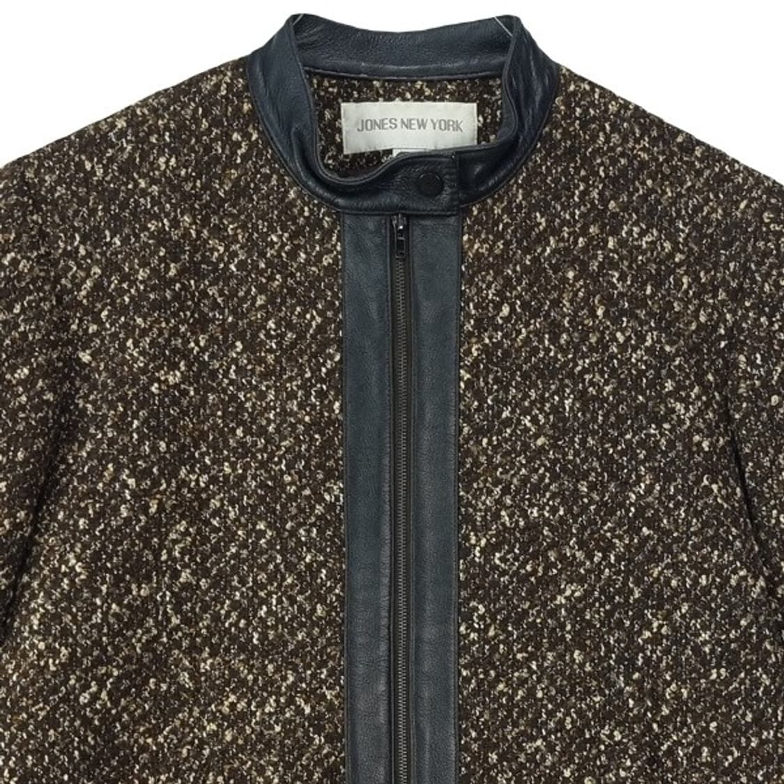 [존스뉴욕] 울 블랜디드 양가죽 트리밍 빈티지 울 집업 자켓 M20011 상품이미지4