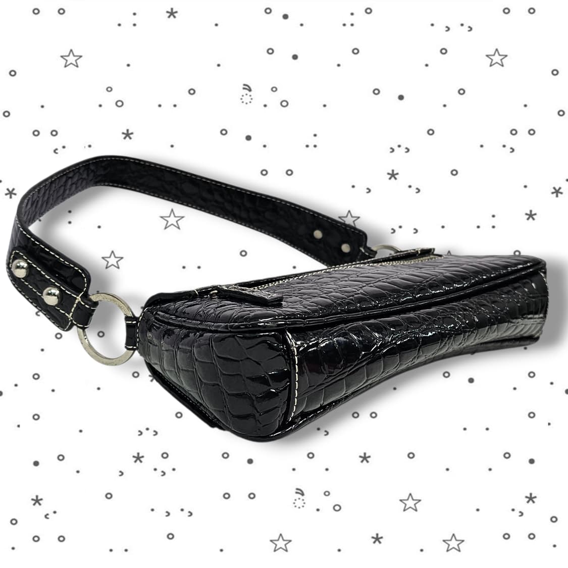 GUESS 게스 블랙 페이턴트 숄더백 상품이미지6