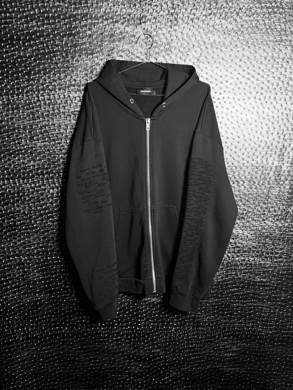 디젤 데미지 슬리브 후드집업 상품이미지1