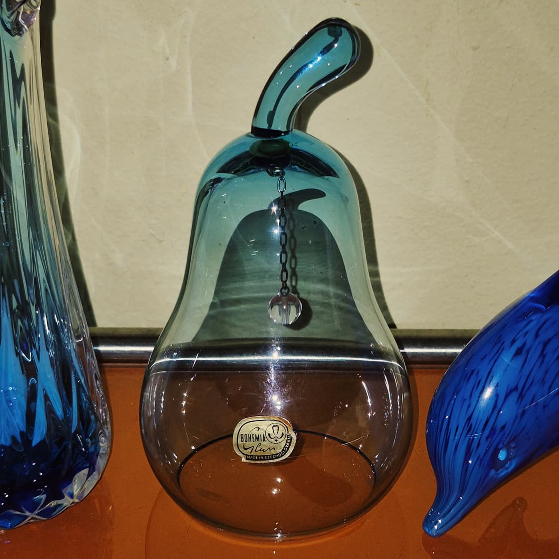 80s 체코 보헤미아 서양배 글라스 벨 상품이미지9