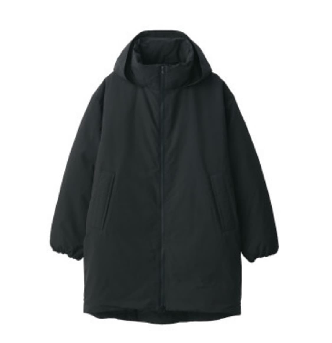 무인양품 무지 muji 발수 스탠드칼라 다운 코트 블랙 상품이미지2