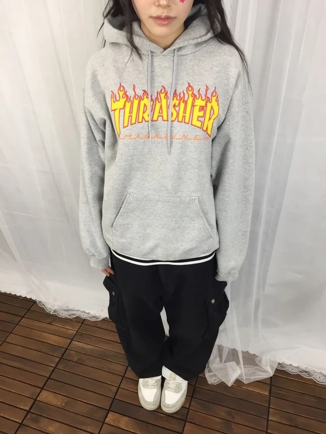 Thrasher Flame Logo Grey Hoodie 상품이미지2
