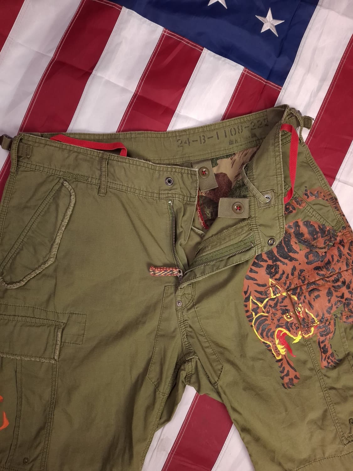 새제품급 오리지날 랄프로렌폴로 타이거 밀리터리 카고 반바지 상품이미지2