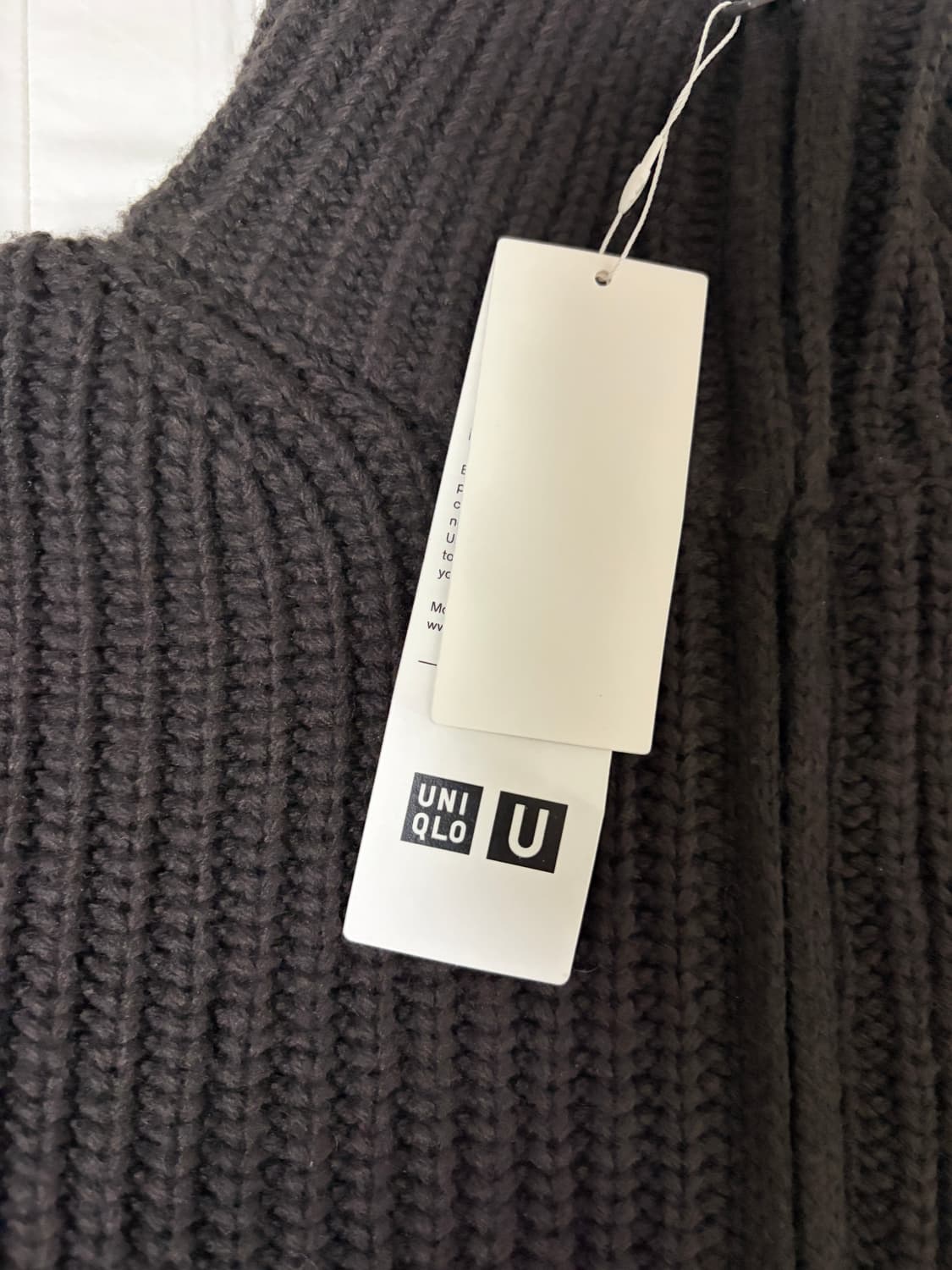 새상품) 유니클로 U 램스울블렌드 니트집업 자켓 다크 브라운 L 상품이미지3