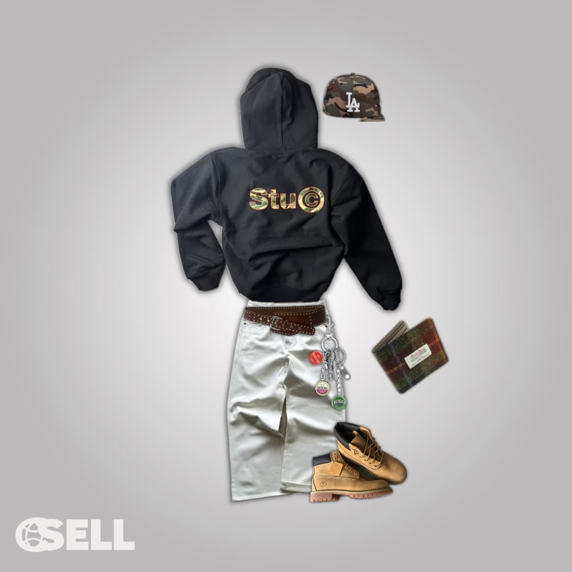 스투시 stu.c 카모 후드티 상품이미지2