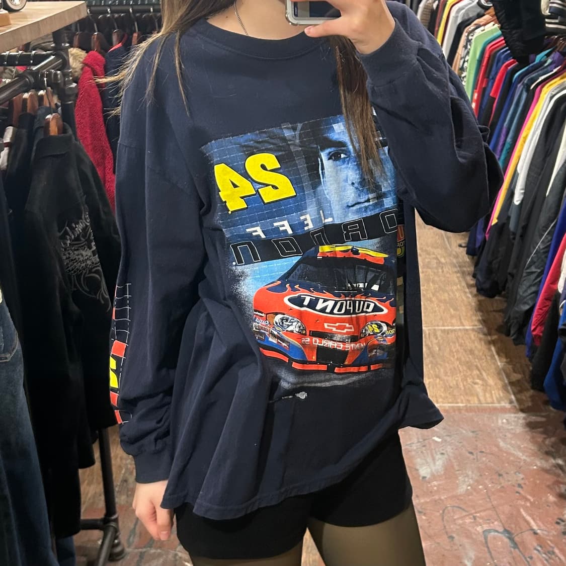 [HI] 나스카 레이싱 그래픽 롱슬리브 네이비 상품이미지4