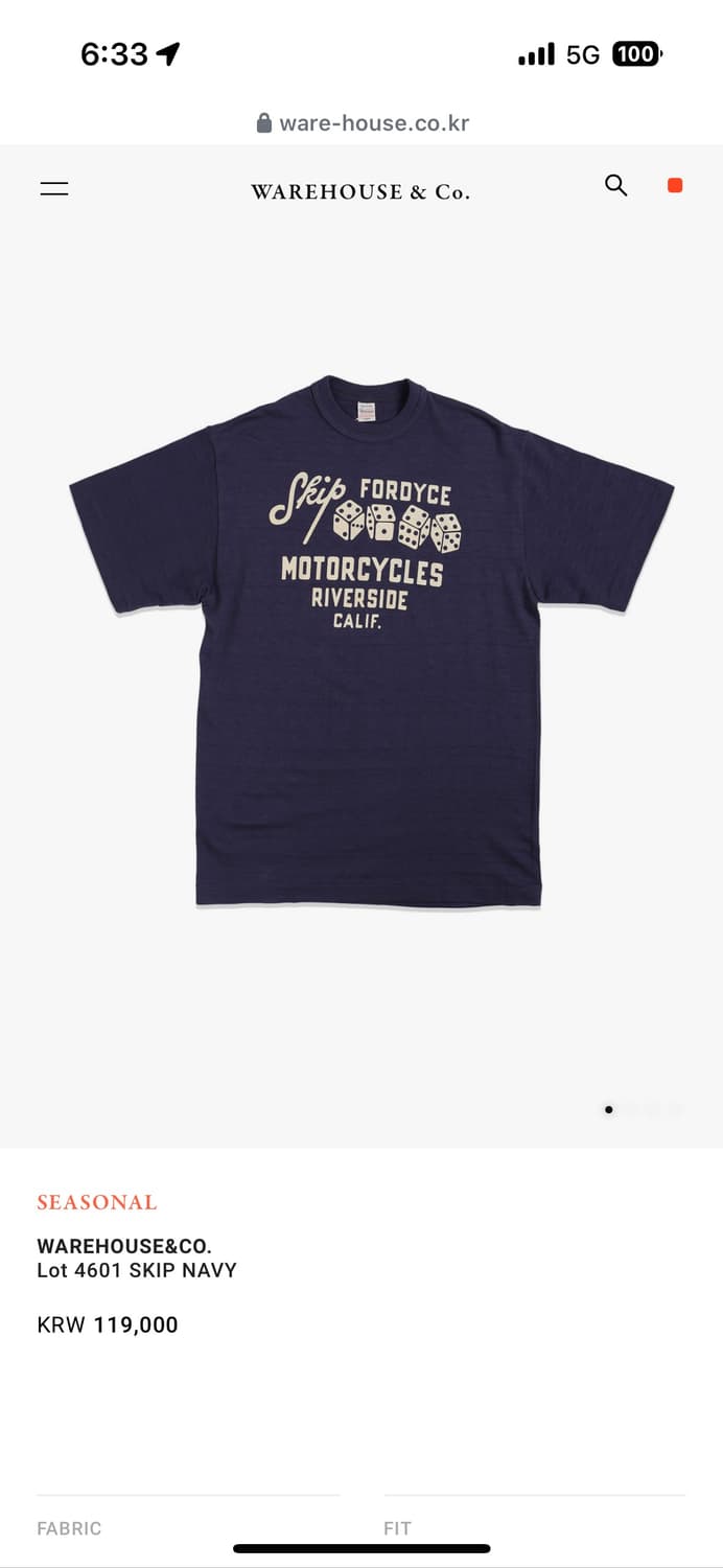 WAREHOUSE&CO. Lot 4601 SKIP NAVY 상품이미지1