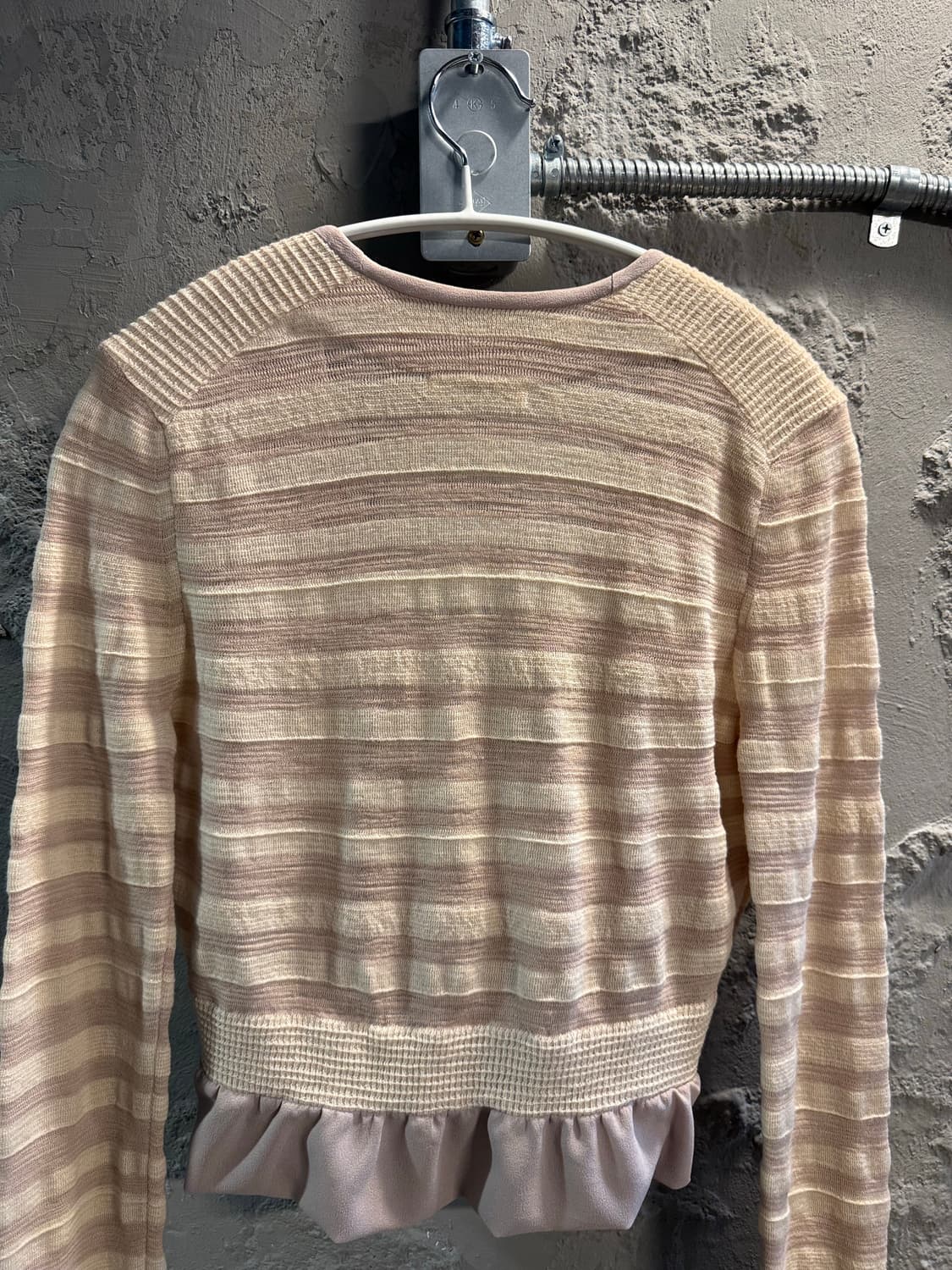 90 시스템 SYSTEM 크롭 니트 가디건 베이지 핑크 상품이미지5