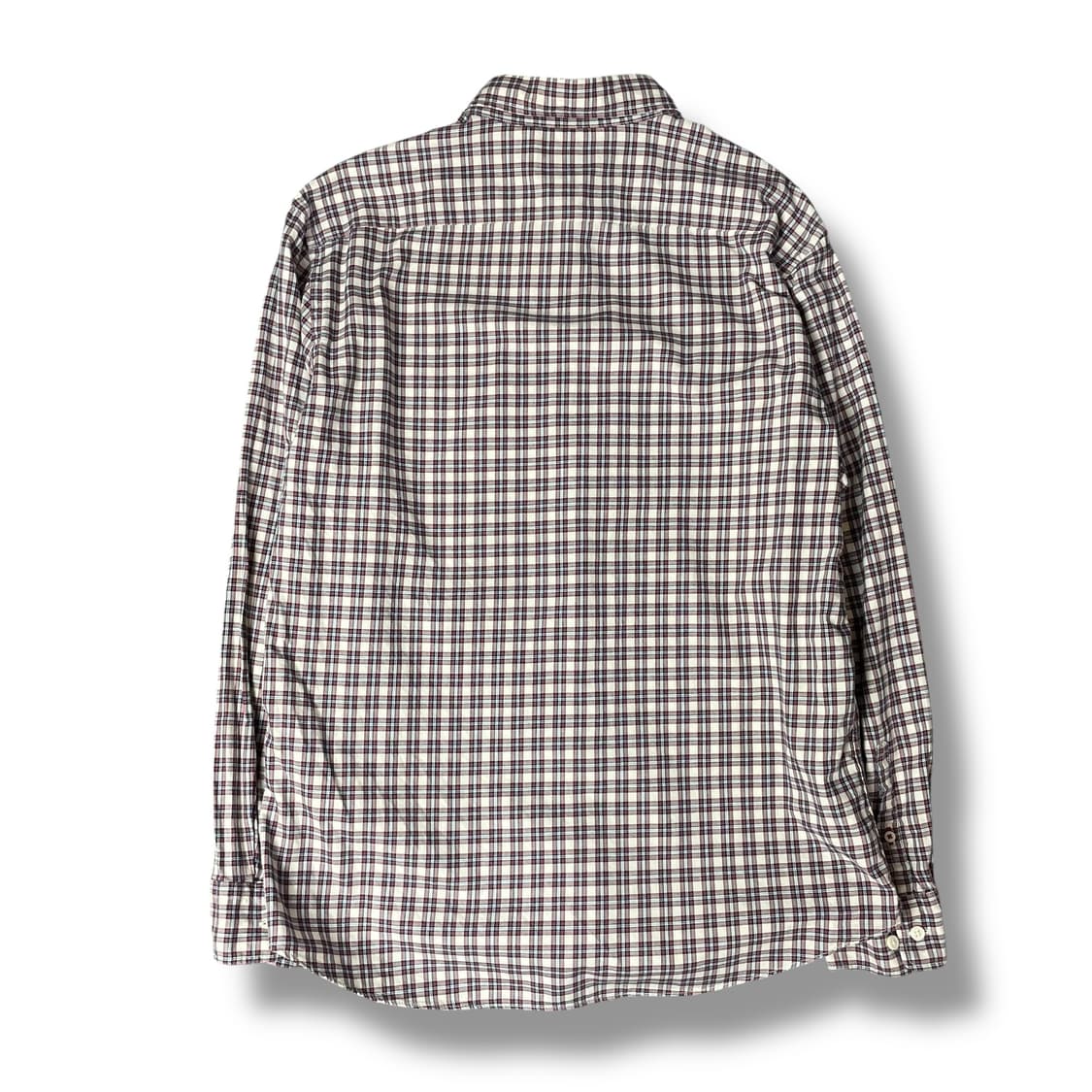 헤지스 버건디 블루 체크 패턴 옥스퍼드 셔츠 105 상품이미지2