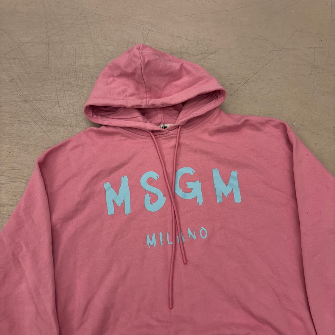 MSGM 빅로고 핑크 후드티 상품이미지2