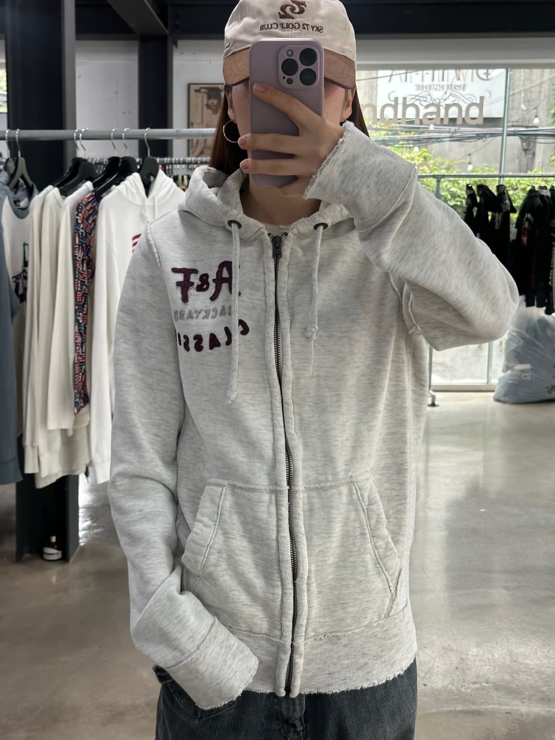 아베크롬비 머슬핏 오트밀 후드집업 상품이미지3