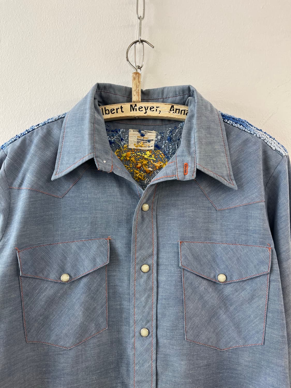 70s USA BIG MAC 빈티지 샴브레이 웨스턴 셔츠 상품이미지5