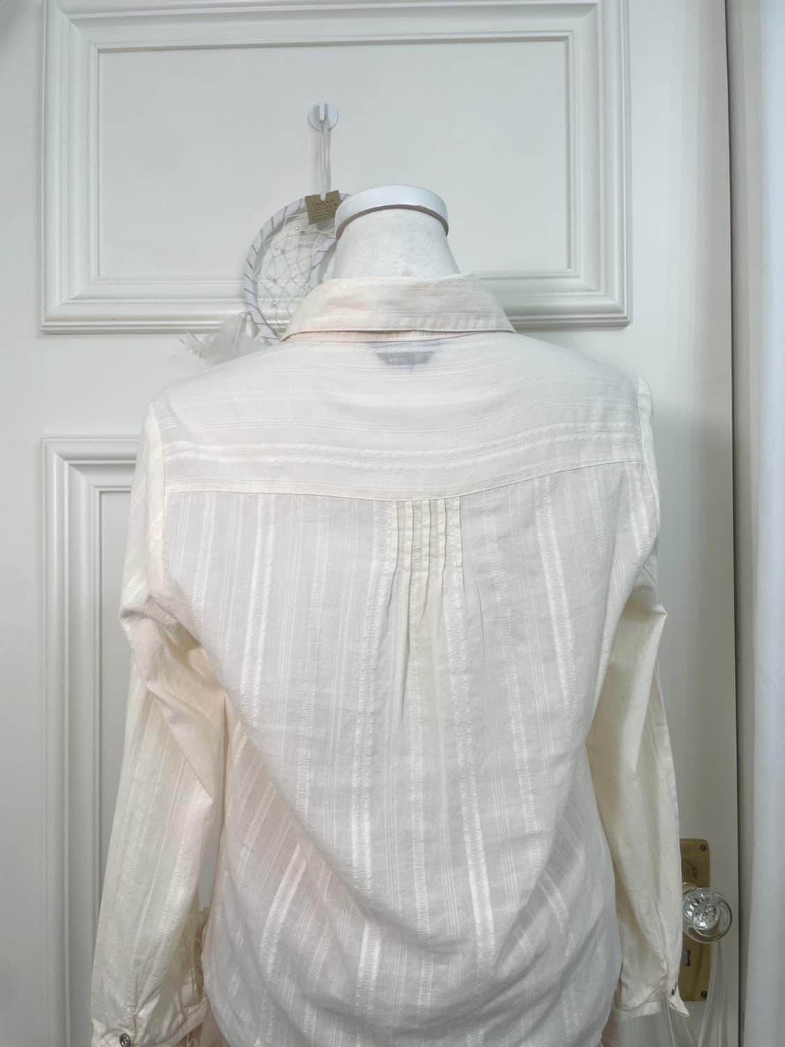 coral ivory cotton lace trim shirt 상품이미지4