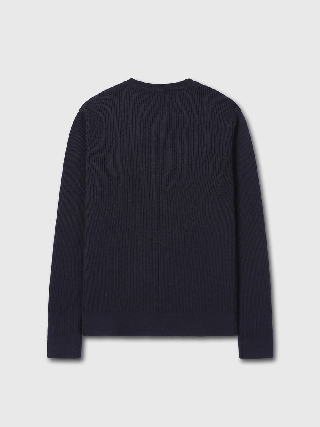 토니웩 Super fine wool ribbed v-neck navy L 상품이미지3