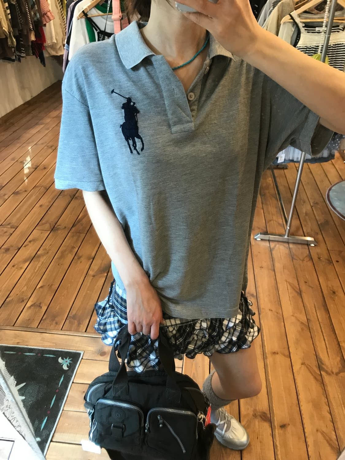 폴로 그레이 빅포니 카라 티셔츠 상품이미지2