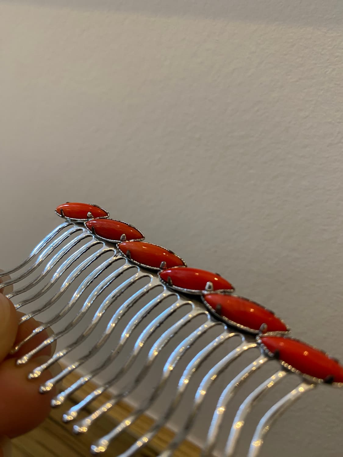 천연 산호 빗핀 헤어핀 상품이미지6