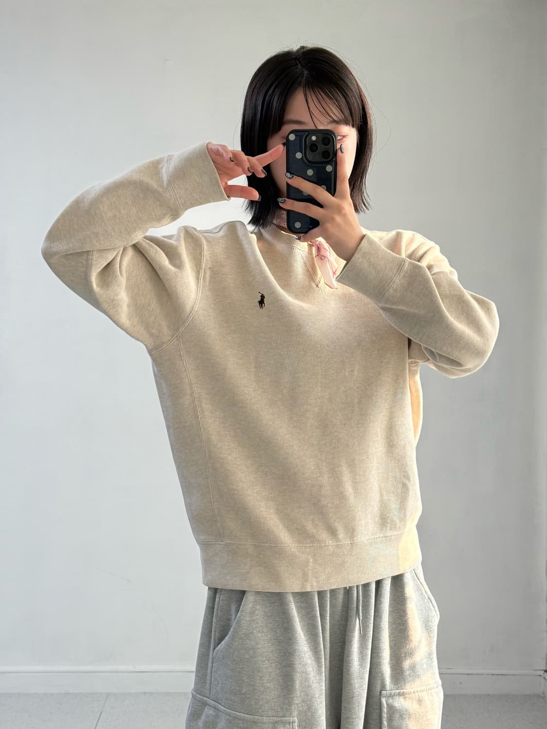 폴로 베이지 니트 맨투맨 상품이미지2