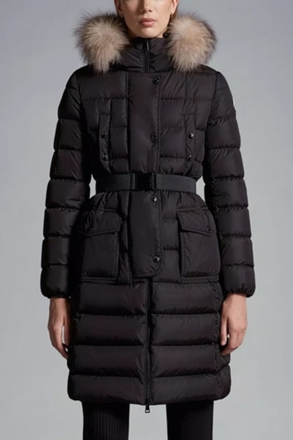 블랙 0/새상품급]몽클레어 클로에 여성패딩 블랙 라쿤퍼 0사이즈 풀구성 상품이미지9