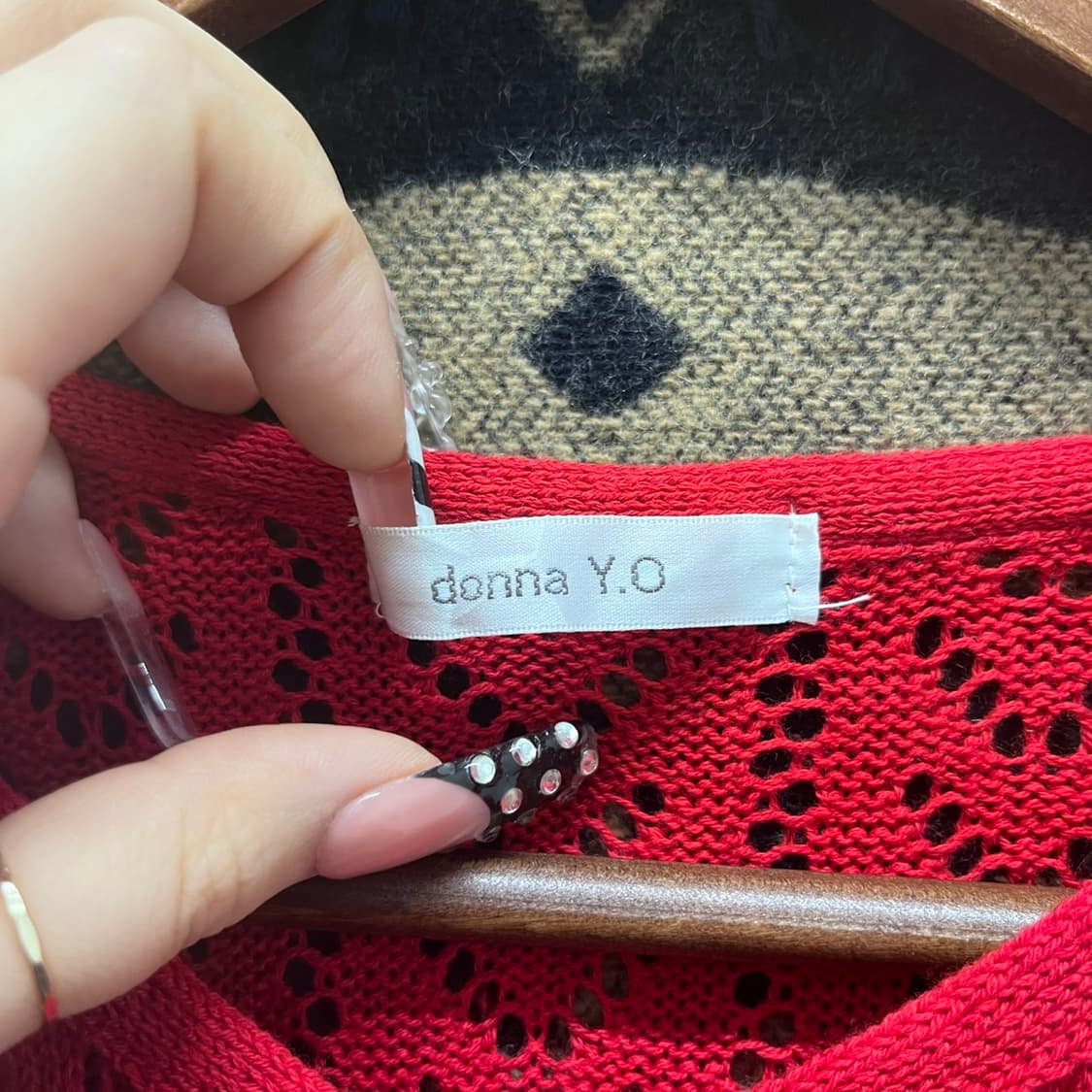 빈티지 오리엔탈 보헤미안 히피 펀칭 셔링 플레어 니트 K0018 상품이미지5