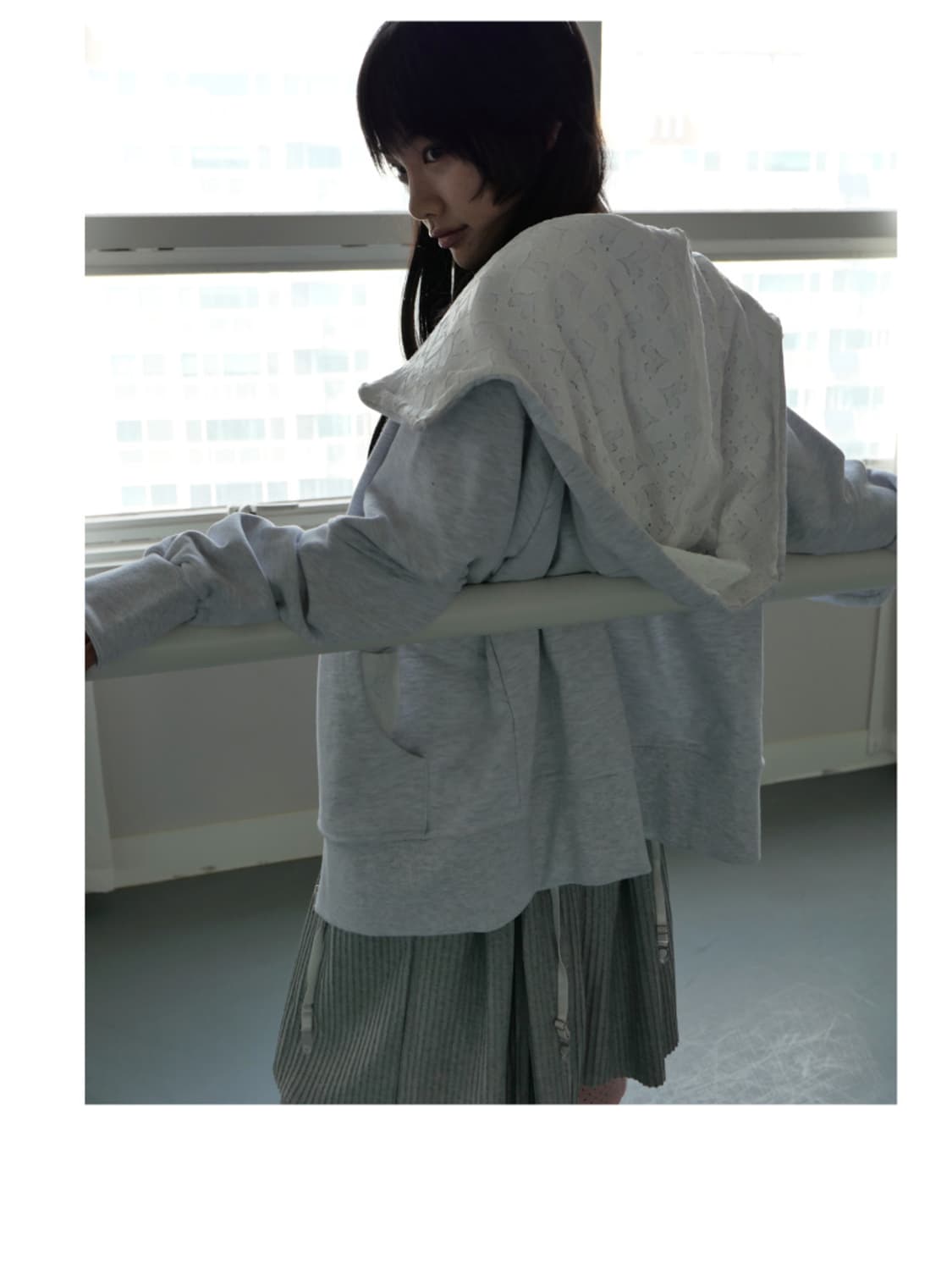 베이비랩 eggshell hoodie jk in white melange 상품이미지2