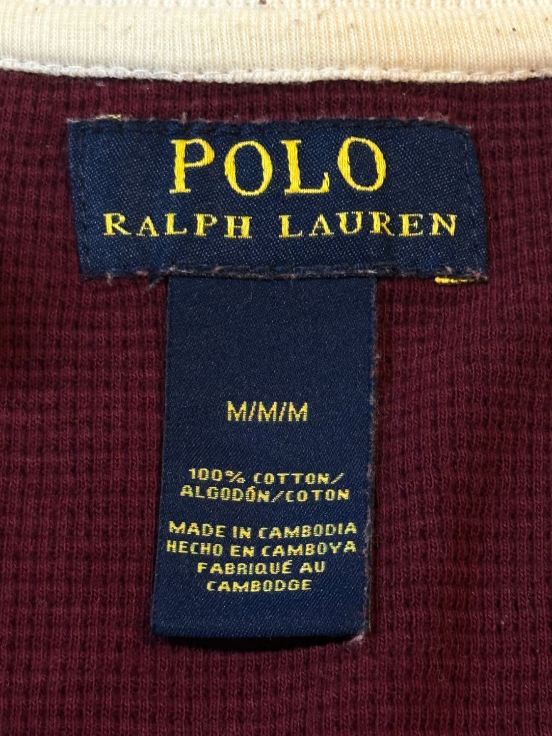 폴로 랄프로렌 POLO 신형 와플 니트 반팔 티셔츠 버건디 상품이미지5