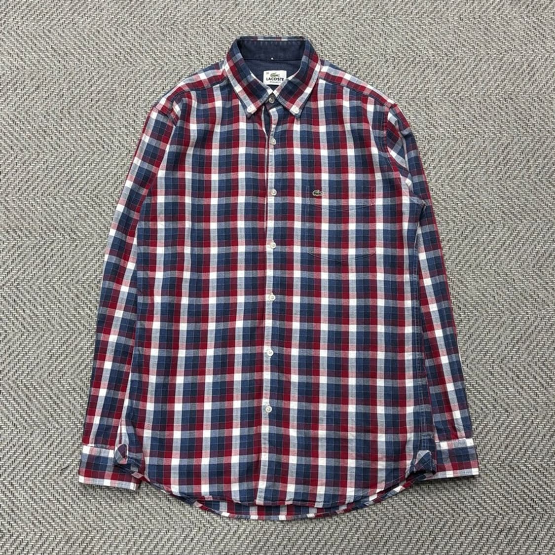 라코스테 체크 남방 셔츠 레귤러 핏v0370 상품이미지1
