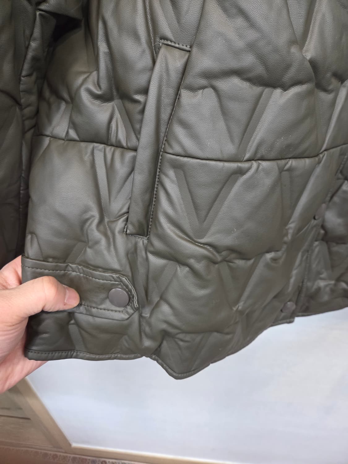 Dejanu 천연밍크 퍼 카라 레더 덕다운 퀄팅 자켓 88 상품이미지6