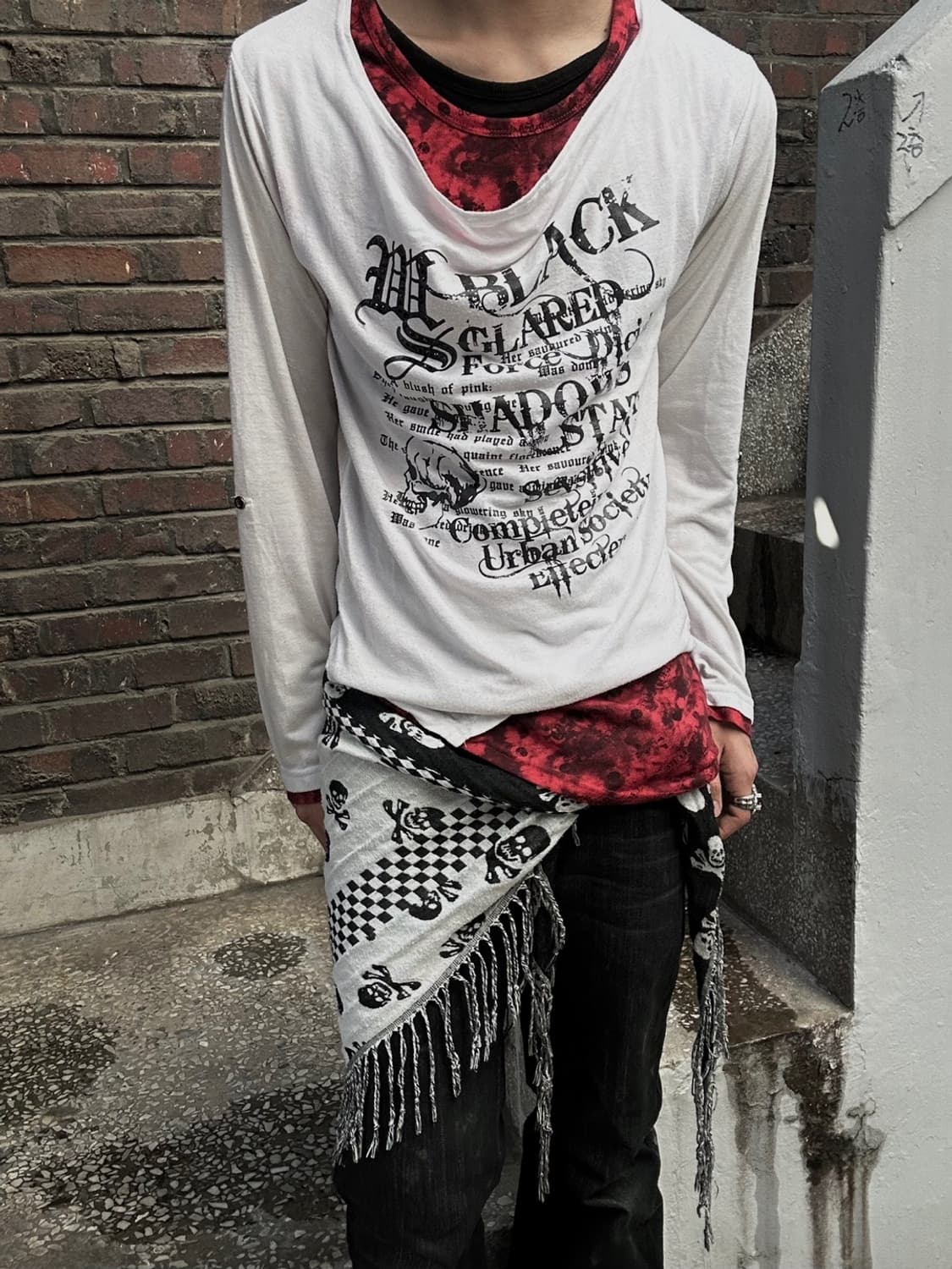 *rare* 아카이브 00s 펑크 레이어드 레터링 롱슬리브 상품이미지1