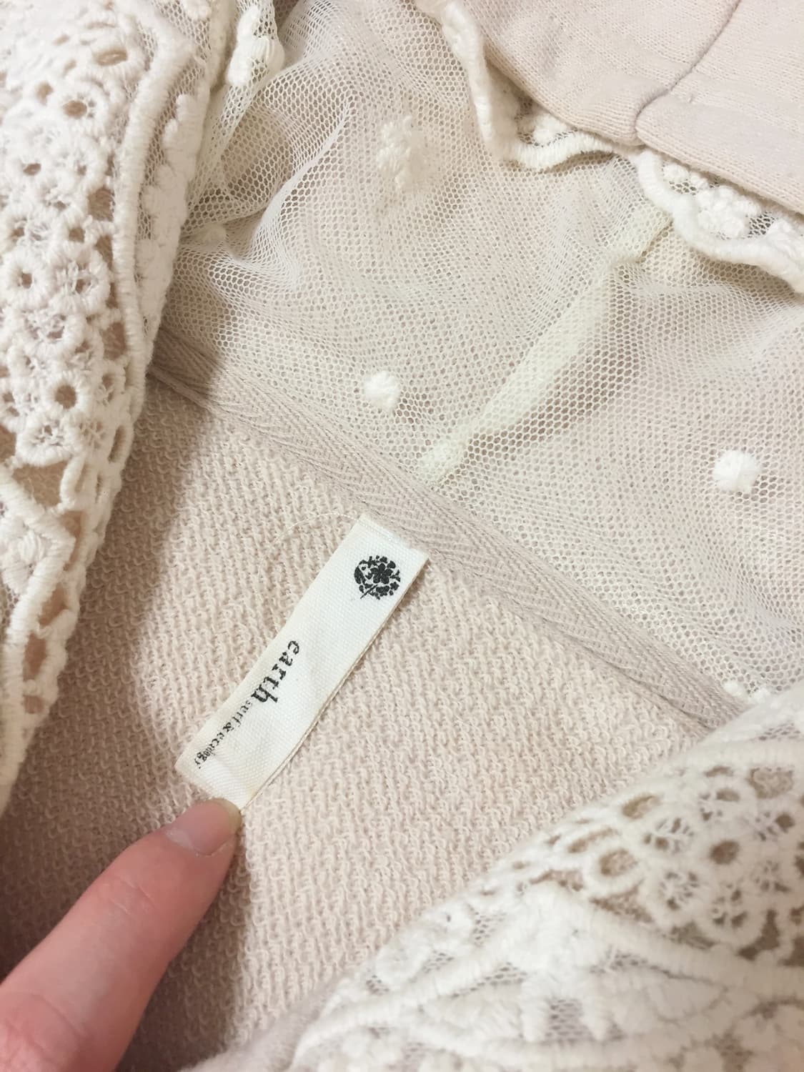 빈티지 어스뮤직 리본포켓 레이스 후드집업 상품이미지4