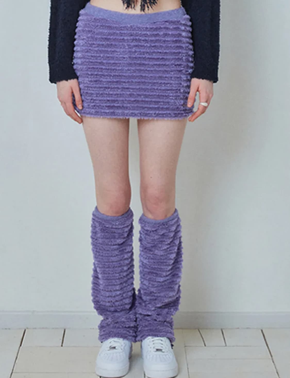 크랭크 레그워머 세트 미니스커트 퍼플 프리 상품이미지1