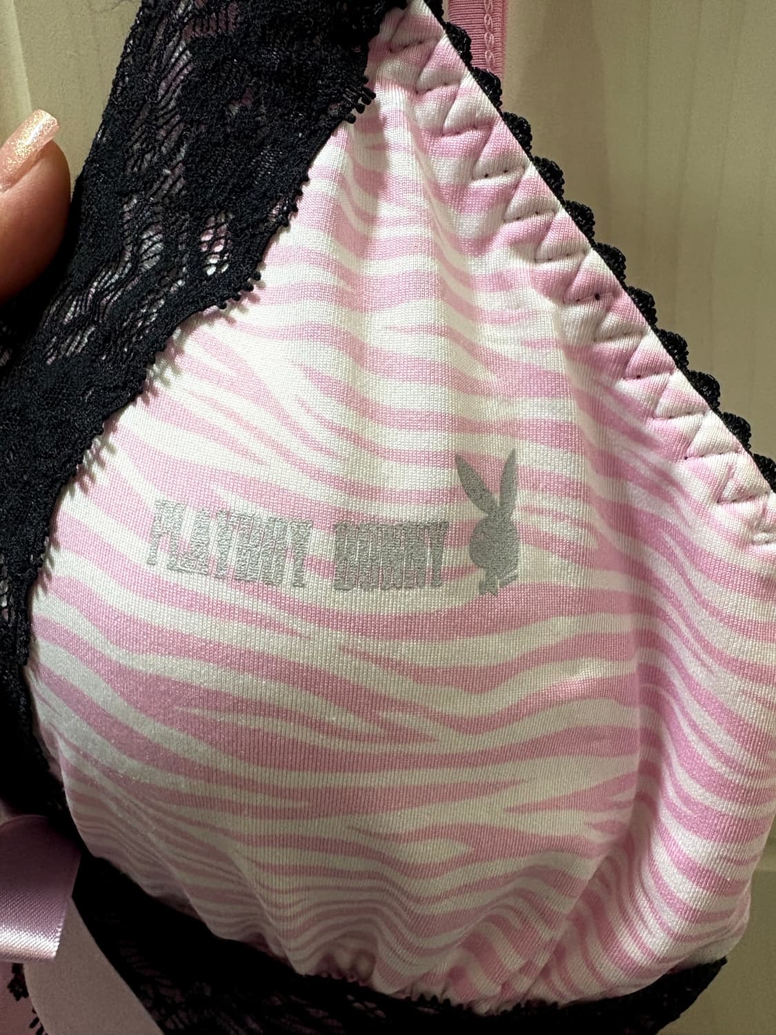 Set playboy 핑크 레이스 슬립 나시 볼레로 상품이미지4