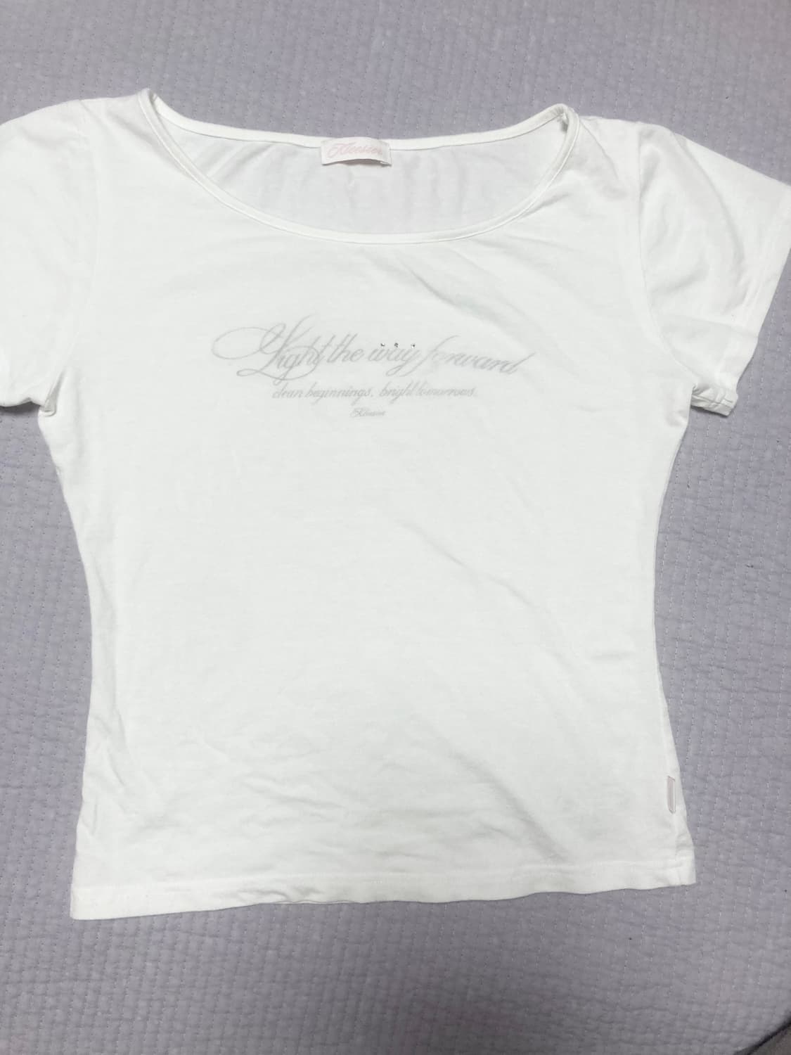 클리시어 Kleen club letter top 반팔 화이트 상품이미지2