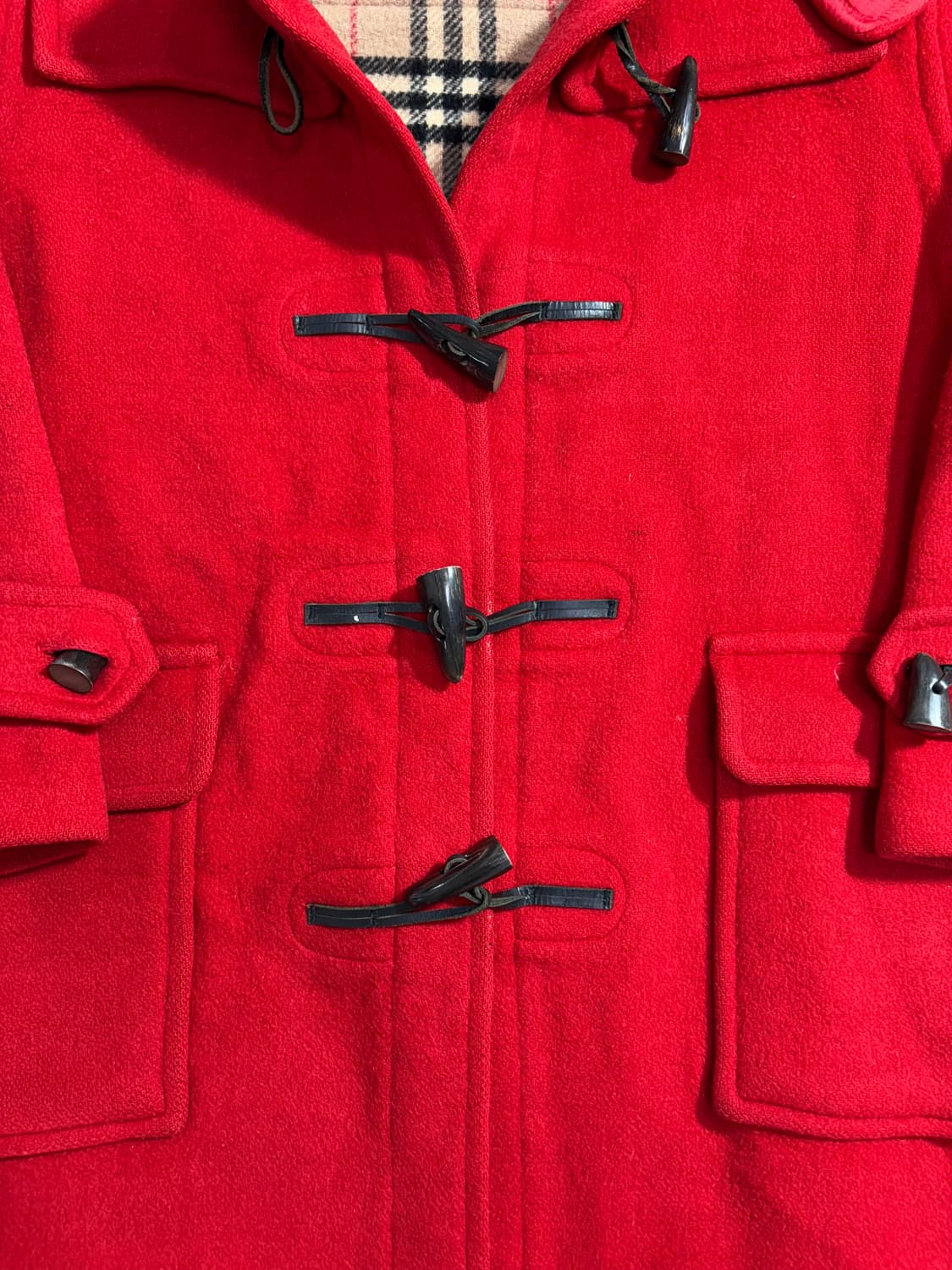 버버리 런던 정품 레드 더플코트 상품이미지4