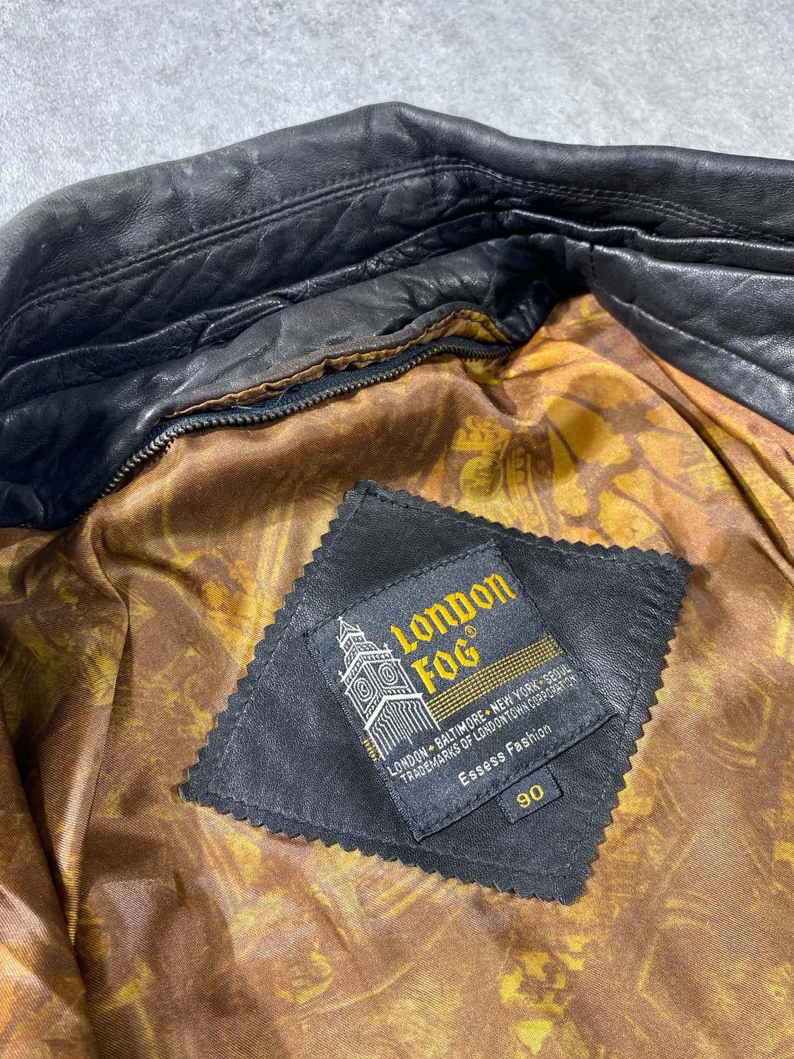 [95] 90s London Fog 런던포그 빈티지 페이딩 레더 자켓 상품이미지8