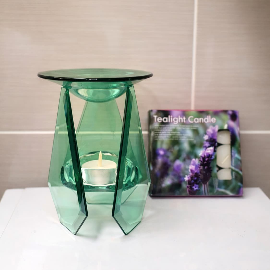 숙면 명상 캔들워머 에메랄드 유리 아로마 램프 상품이미지3