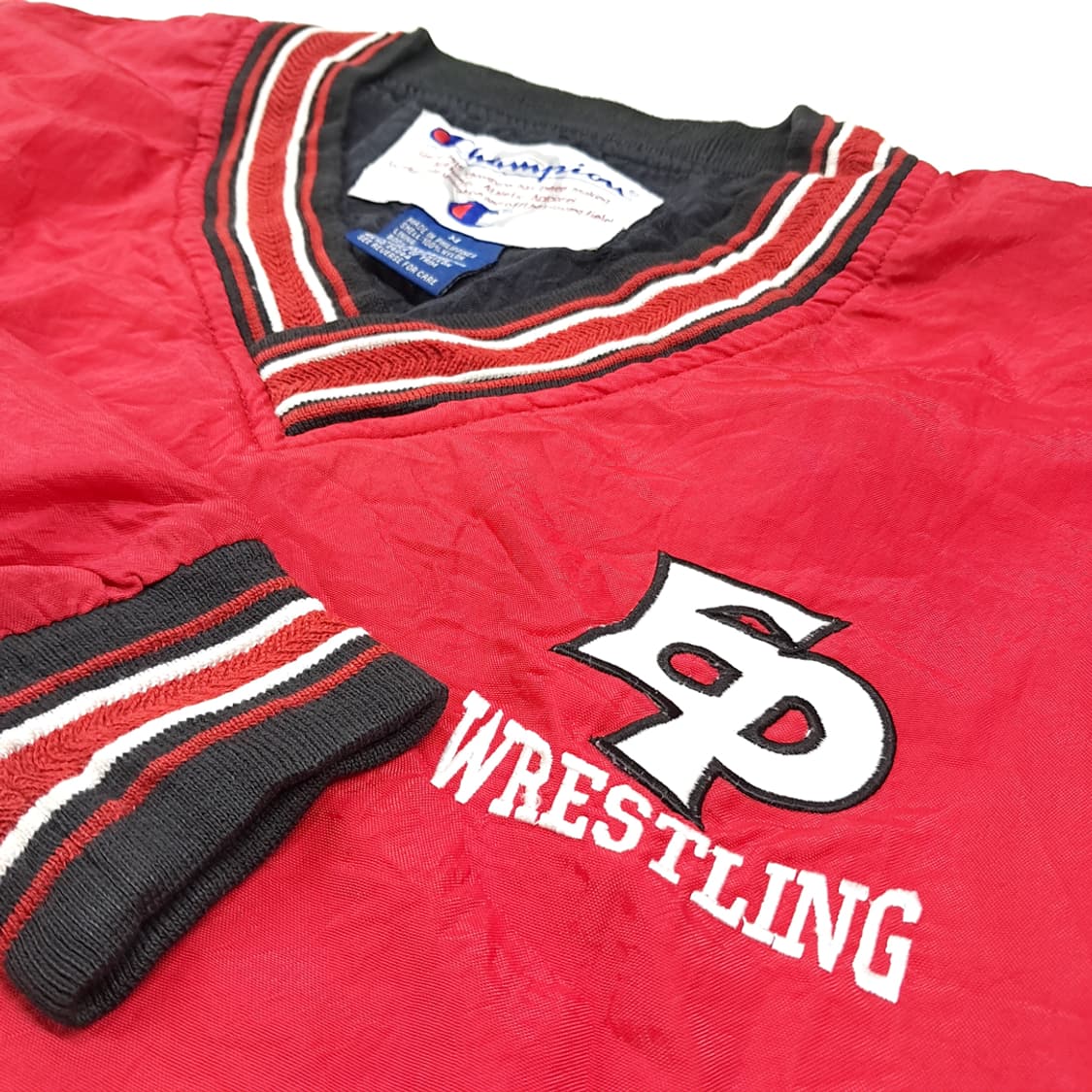 CL650 M 챔피언 90s  레드 바람막이 웜업 자켓 상품이미지4