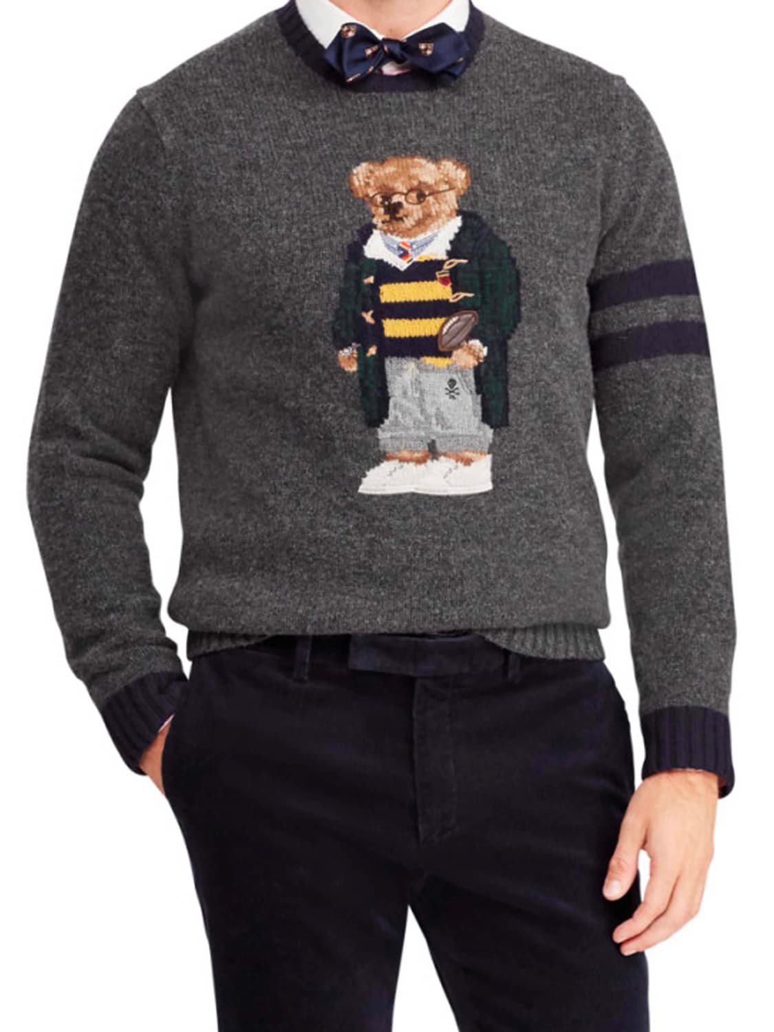 폴로 랄프로렌 50주년 그레이 해리포터 베어 완장 울 캐시미어 니트 상품이미지4