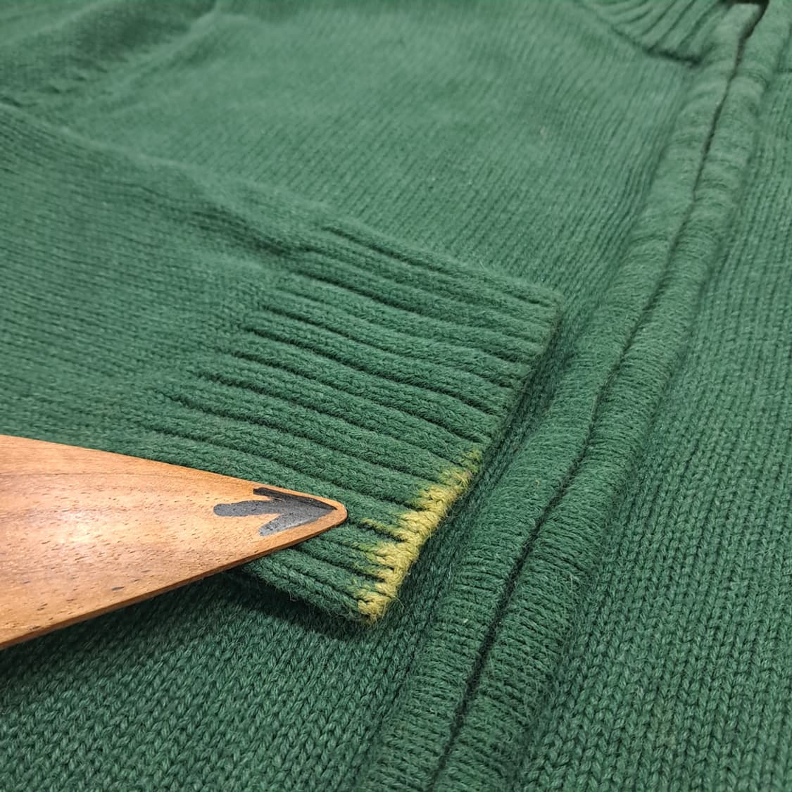 CN945 M 엘엘빈 진그린 코튼 긴팔 집업 니트 스웨터 상품이미지6