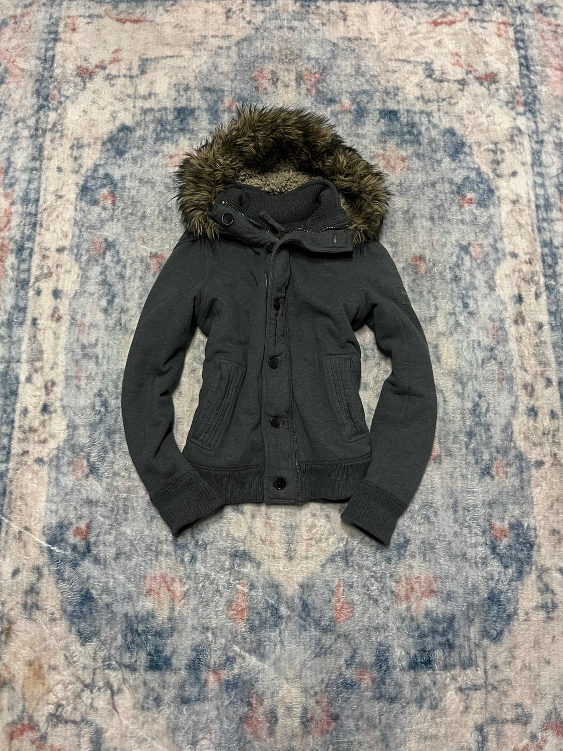 Abercrombie 00s y2k wolf fur hood jacket 상품이미지2
