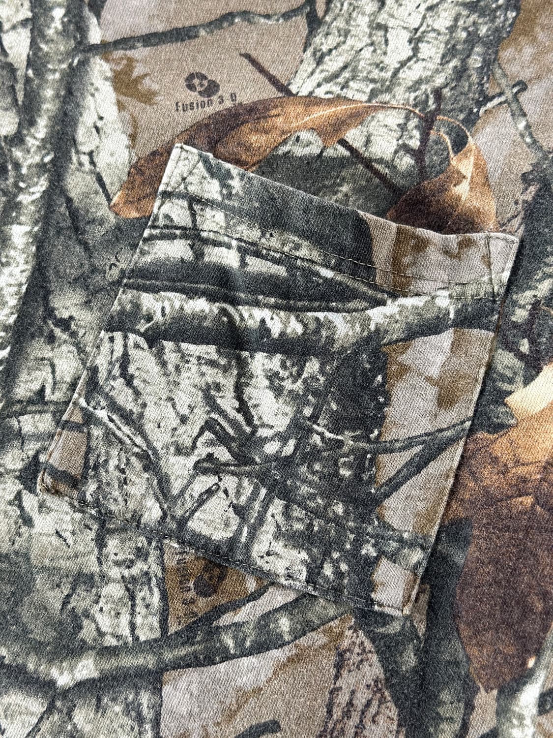 빈티지 리얼 트리 패턴 롱 슬리브 포켓 티 상품이미지5