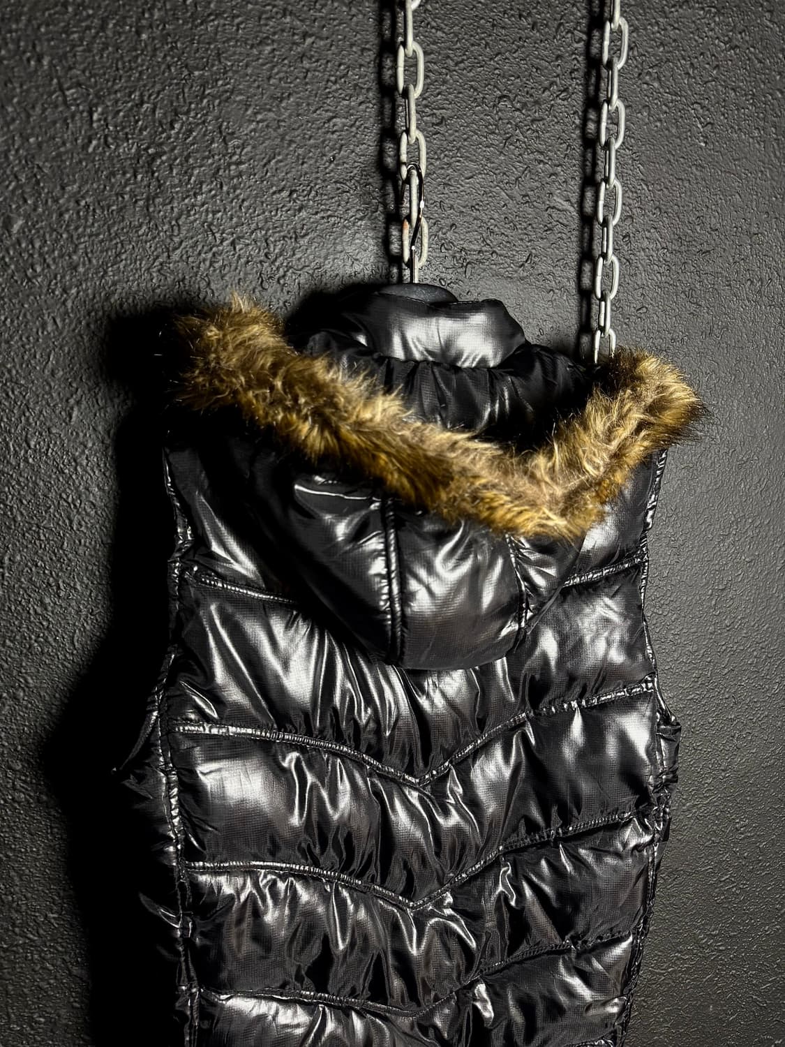 popular model – y2k Black Hooded Vest  상품이미지5