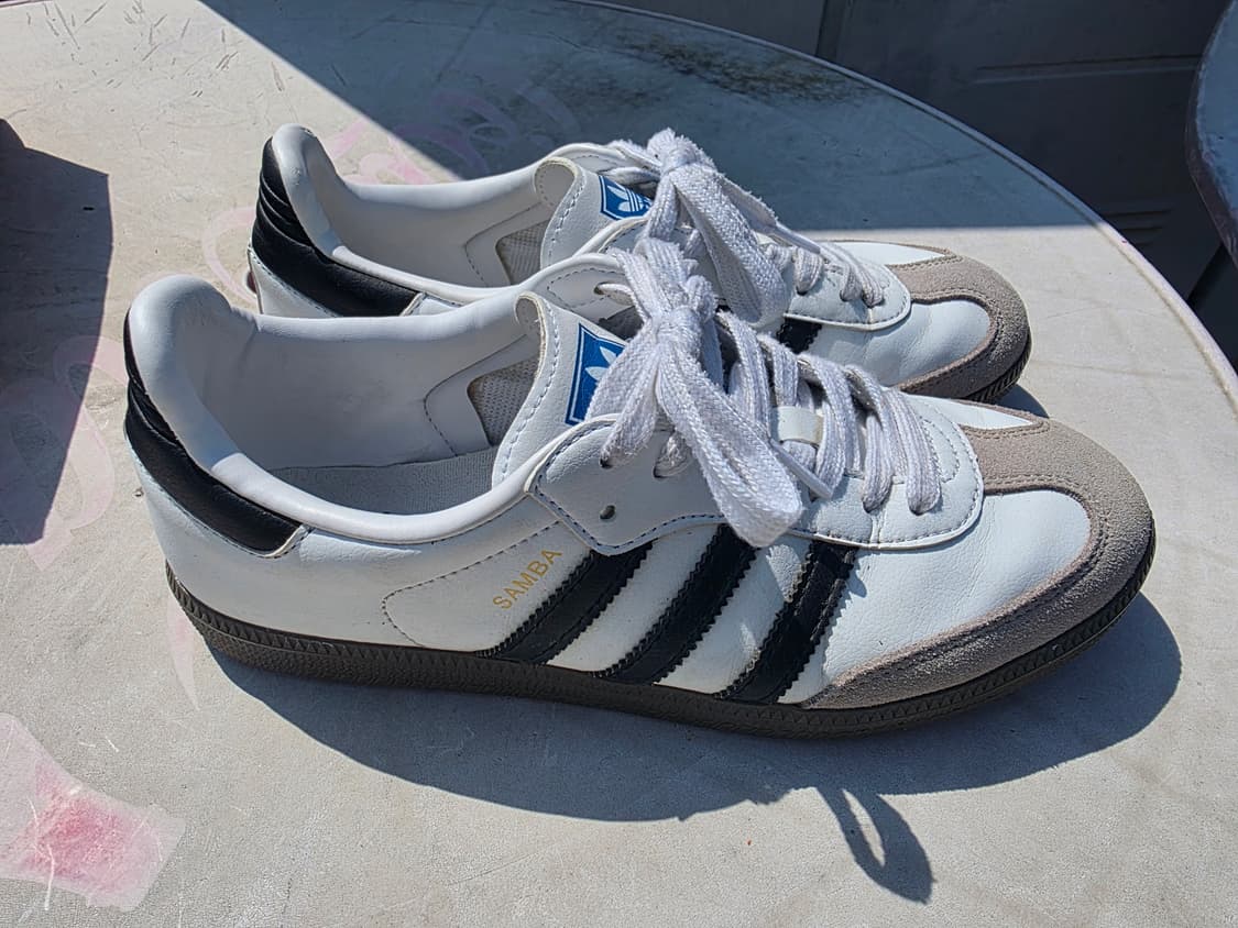 아디다스 삼바 OG 화이트 블랙 260 인기사이즈 상태양호 상품이미지3