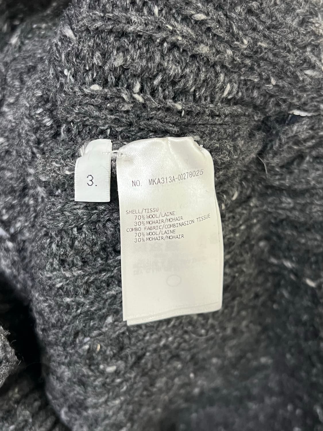 [정품] 3 톰브라운 사선 케이블 모헤어 울니트 그레이 상품이미지7