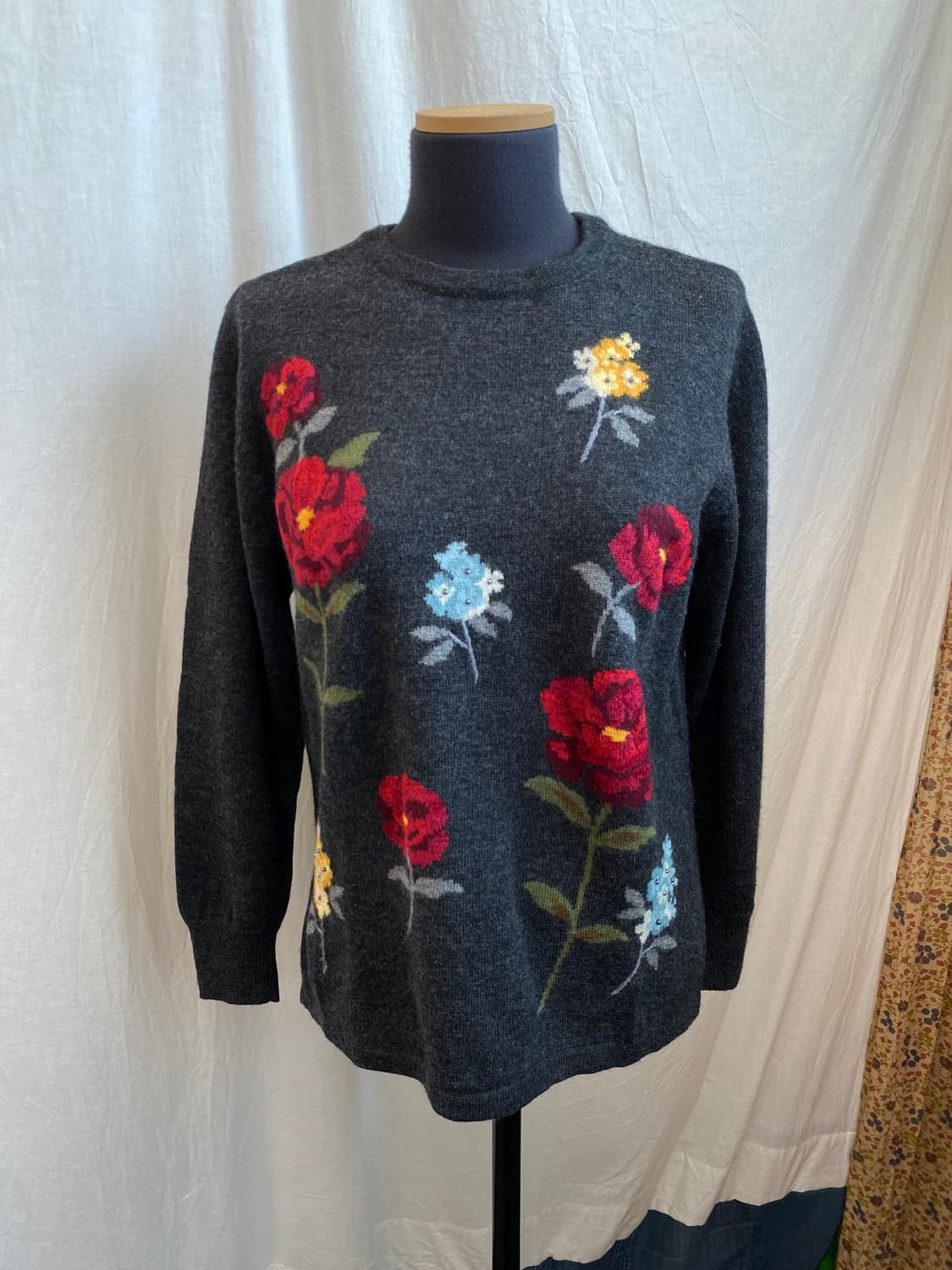 플라워패턴 차콜 울니트(M) 상품이미지2