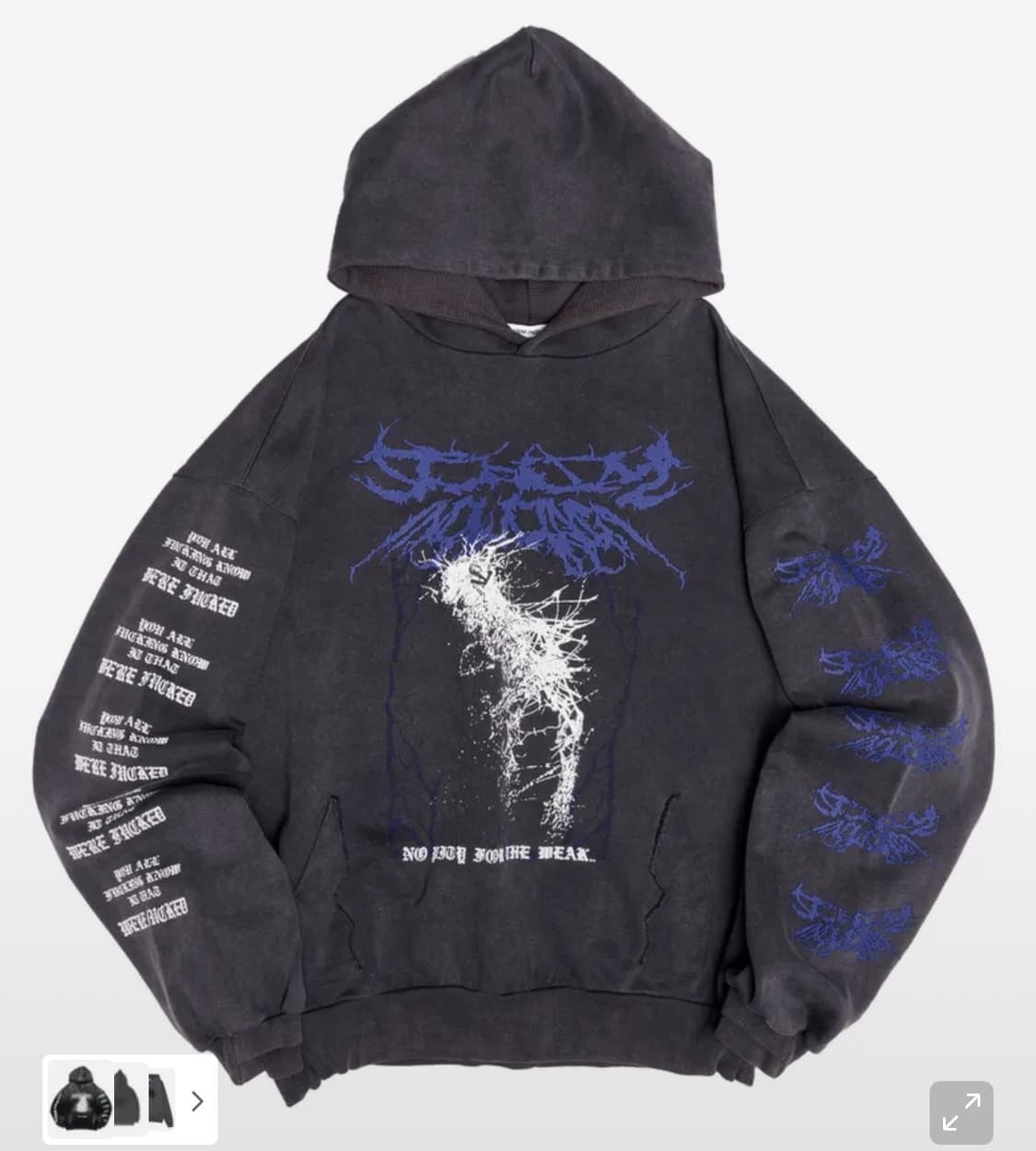 스키즘 인듀싱 MALEVOLENT HOODIE CHARCOAL / L  상품이미지2