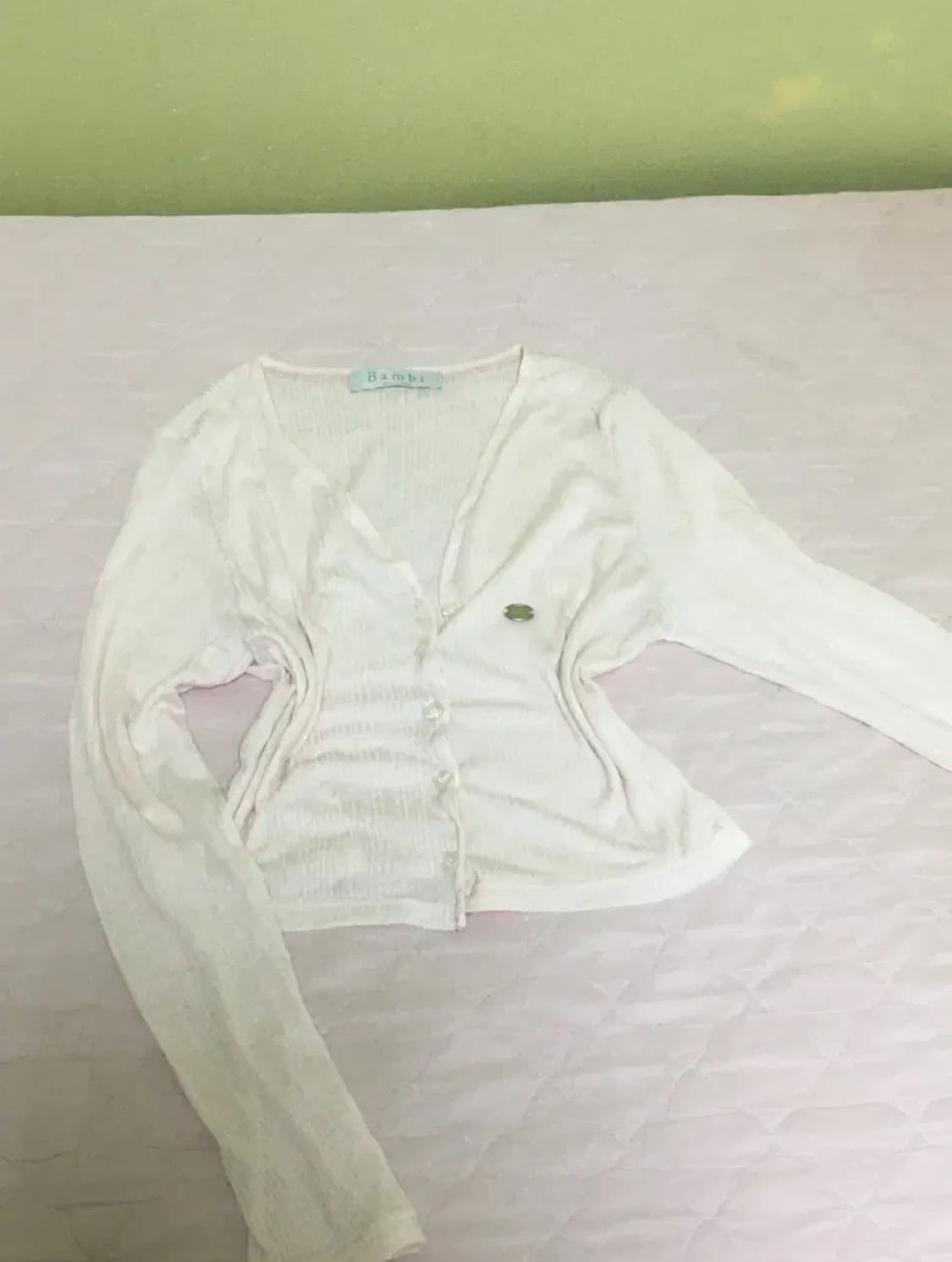 뽀용 연핑크 히메갸루 슬림핏 가디건 빈티지 상품이미지3